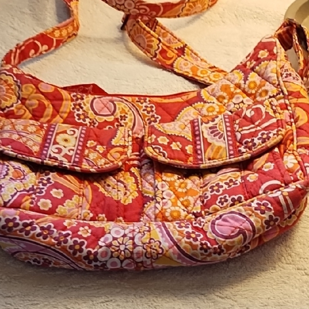 Vera Bradley Red and Orange Paisley Shoulder Bag
